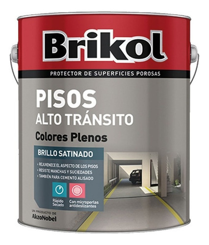 Brikol Piso Alto Transito C/microperlas Antidezlizante 4l
