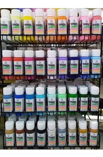 Kit Tintas Daiara 60ml Vidro Plástico Metal À Base D'Água 4 Unid