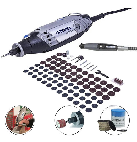 Microretífica Dremel 3000 C/ 82 Acess + Acoplamento Flexível