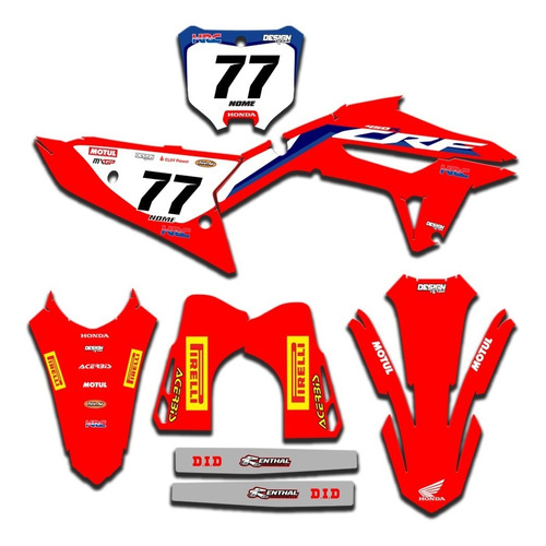 Kit Gráfico Adesivo Honda Racing (2022) Crf 250 450 0.20mm