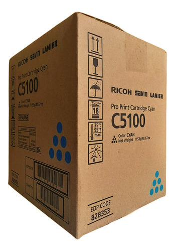 Toner Ricoh Pro C5100s 828353 Color Cyan Tinta Cian