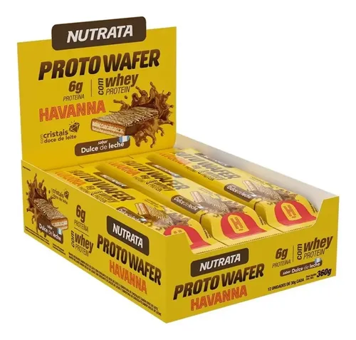 Proto Wafer Havanna 30g 12 Unidades Sabor Doce De Leite Nutrata