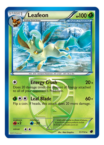 Cartas Pokemon Leafeon 11/116 Played Chacarita