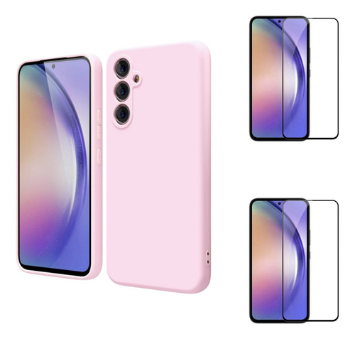 Case Funda Soft Premium Rosa Para Samsung S23 Fe + 2 Micas