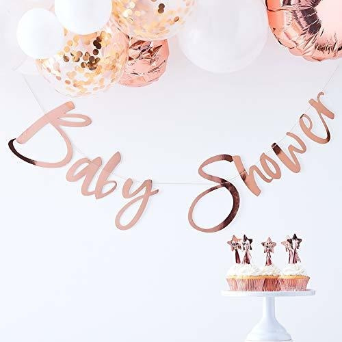 Ginger Ray Rose Gold Baby Shower Bunting Fiesta Decoración B