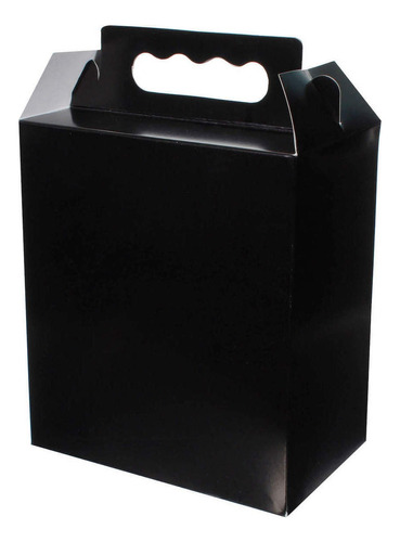 Caja Lonchera Cartoncillo Eventos 18x12.5x7.5 Cm Mylin 2pz Color Negro