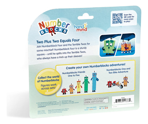 Conjunto De Bonecos De Ação Hand2mind Numberblock Four W/ Te