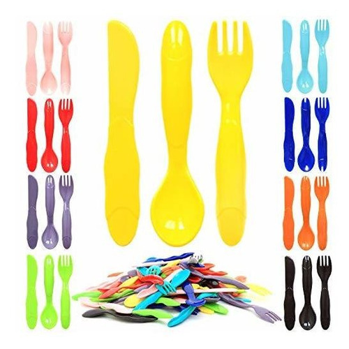 Youngever 9 Set Utensilios De Plastico Para Niños Pequeño