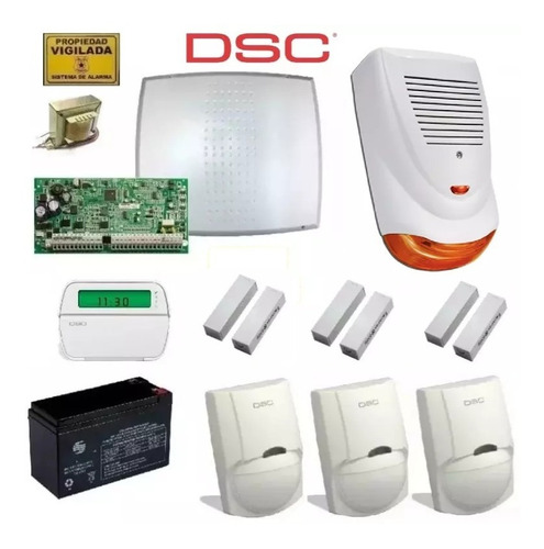 Alarma Dsc Power 1832 Teclado Lcd Pk5501 Sensor Y Sirena
