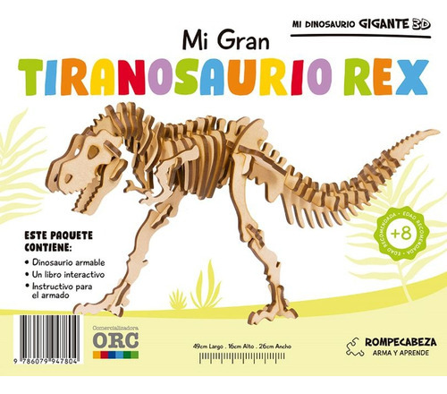 Mi Dinosaurio Gigante 3d-tiranosaurio, De Comercializadora Orc. Serie Mi Dinosaurio Gigante 3d Editorial Dk, Tapa Dura En Español, 2021