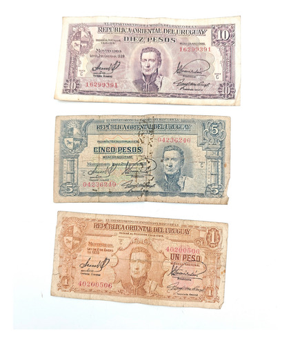Billetes Antiguos Uruguay 1939 (lote) - Numismatica (Usado)