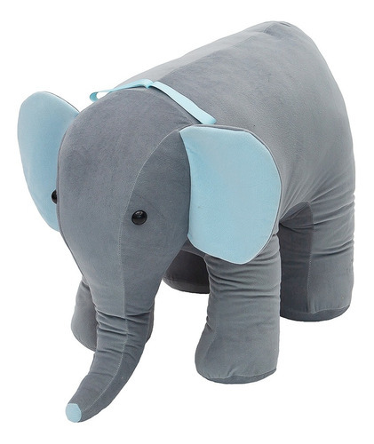 Elefante Peluche Grande 70cm Bebés Niños Bambineto Color Gris/Azul