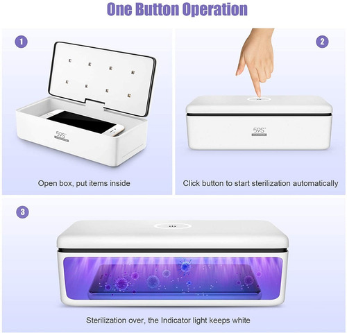 Uvled Esterilizador 99,9% Virus Y Bacterias - Caja S2 - 59s