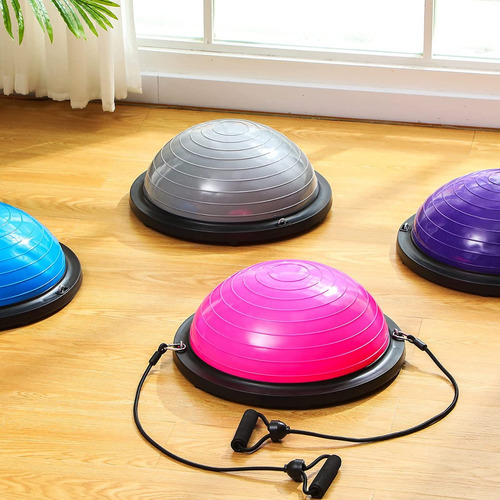 Bosu Balance Dome Ball para pilates, yoga y deportes, media pelota suiza, color negro
