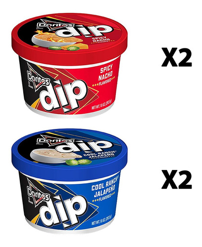 Doritos Spicy Nacho Flavored Dip And Cool Ranch Jalapeno Fla