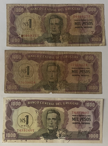 Billete Uruguay 1 Nuevo Peso 1975, 17a, Rotondaro, Bu39