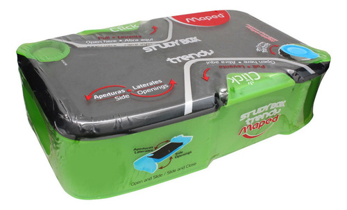Lapicera De Plastico Studybox Trendy Maped Organizador Color Verde