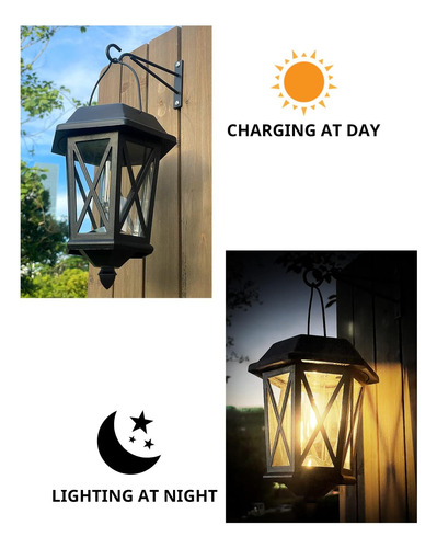 Luces De Linterna De Pared Solar Teklaps 2 Paquete, Decoraci