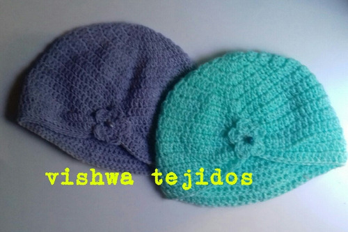 Turbante Flor Gorro A Crochet Bebes Y Niñas