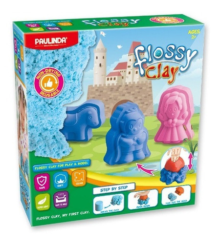 Set Masas Paulinda Flossy Clay Princes X2 + 3 Moldes