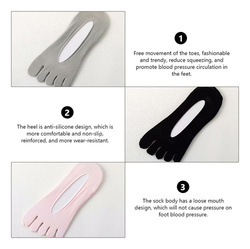 5 Pares De Calcetines De Verano Transpirables Con Cinco Dedo