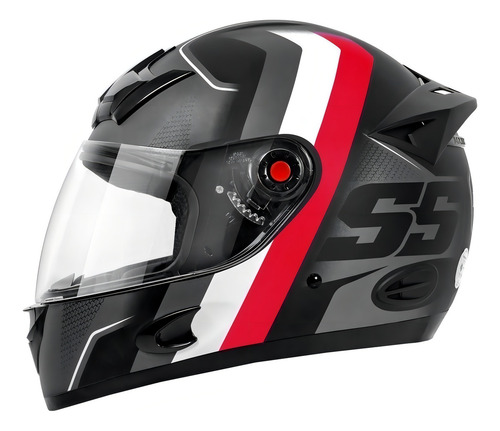 Capacete Mixs Mx5 Super Speed Fosco/brilhante Diversas Cores Tamanho Do Capacete 58 Cor Cinza/vermelho Brilhante