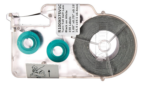 R100x150v1c P1 Cassette Turntell Etiqueta Autolaminada,...