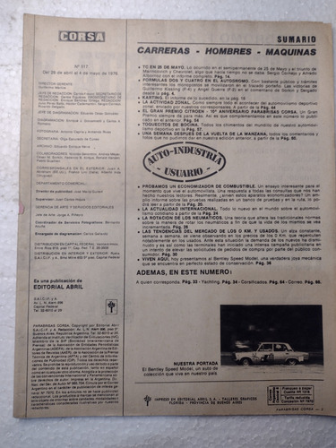 Revista Corsa Nº517 4 De Mayo 1976