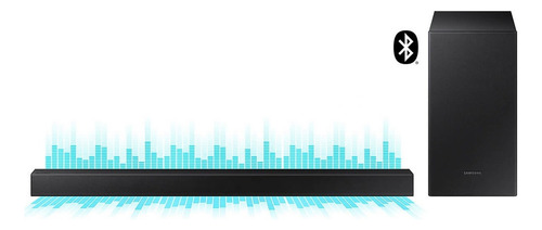 Barra de sonido Samsung HW-r450 2.1 Bivolt 200 W Rms color negro 110 V/240 V