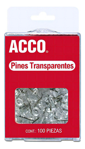 Pines Acco P1168 Cabeza Plastica Punta Metal Con 100 Piezas