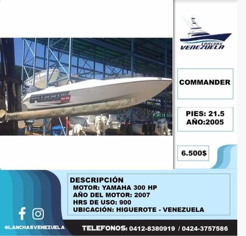 Imagen 1 de 8 de Lancha Commander Lv119