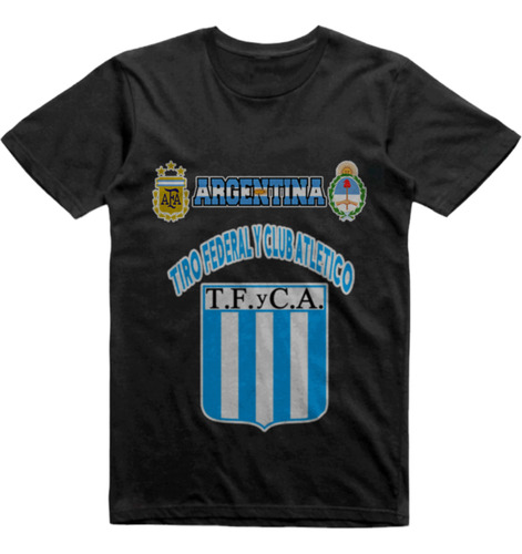 Remera Infantil Negra Tiro Federal Club Atletico Puan