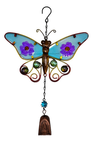 Colgante Movil Vitro Mariposa Con Gemas 40cm