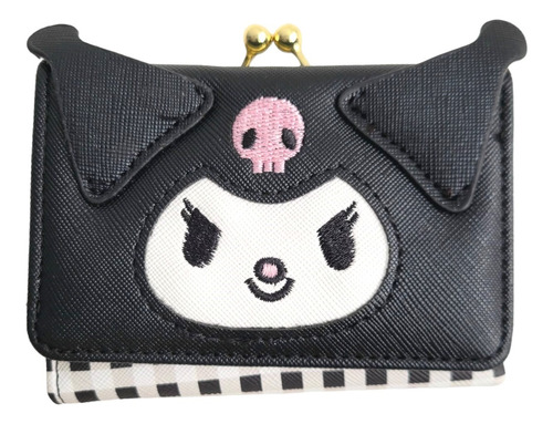 Cartera Monedero Kawai Kuromii Negro Broche Clip Tarjetero