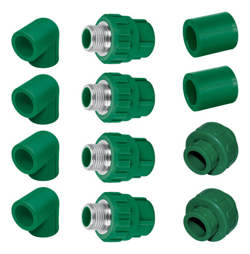 2 Tuerca Union 4 Conector Macho 4 Codo 2 Cople Ppr 1/2