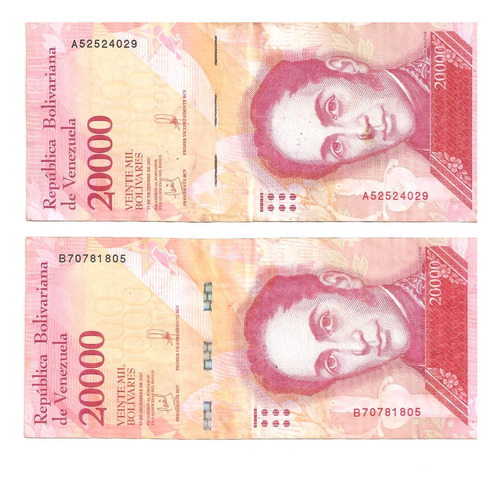 Par De Billetes De 20000 Bolivares 