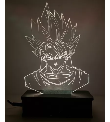 Luminária Led 3d, Goku Super Sayajin 3,16 Cores + controle, Dragon Ball Z,  desenho no Shoptime