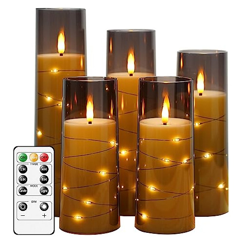 Velas Led Sin Llama Temporizador, Juego De 5 Velas Led ...