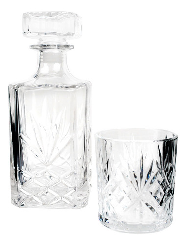 Set Juego De Licorera De Vidrio Y 6 Vasos De Vidrio Roma Color Transparente