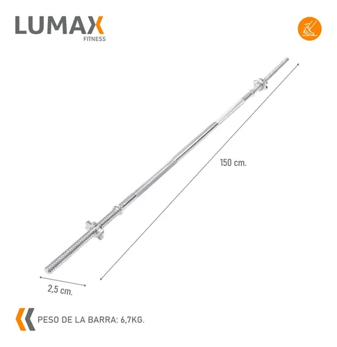 Barra Recta Maciza Cromada C/ Rosca 1.5m, La Mejor Calidad