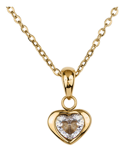 Collar Corazón, Joyería Fina, Mujer Navidad Luckyly Color Oro