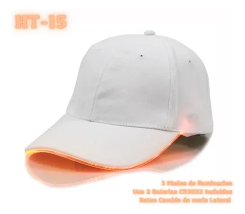Gorra Led Blanca Luz Led Rojo