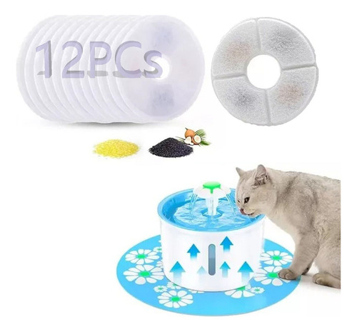 Pack De 12 Piezas Cat Fountain Filtro De Dispensador De Agua