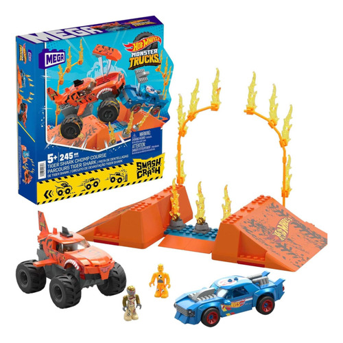 Hot Wheels Monster Trucks S & C Tiger Shark Chomp Course