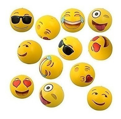 Paquete 12  Pelotas De Playa Inflables Edición Emoji 12inch
