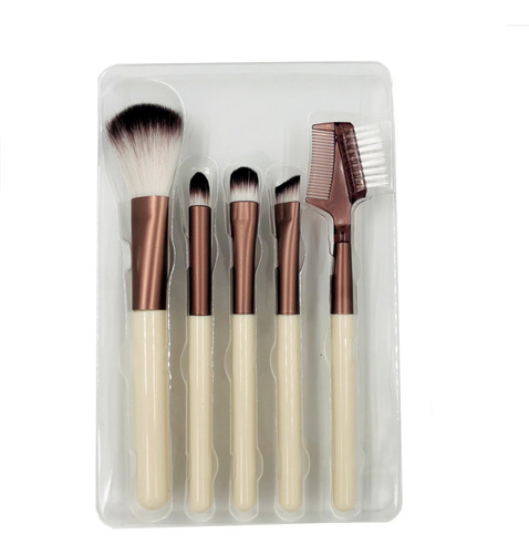 Kit Pincéis De Maquiagem Embalagem Com 5 Unidades My Girl Cor Marrom-claro