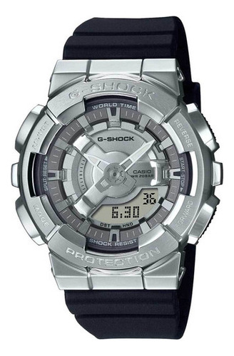 Relógio Casio G-shock Metal Covered Gm-s110-1adr Cor Da Correia Preto Cor Do Bisel Prateado Cor Do Fundo Prateado