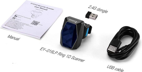 Escáner De Código De Barras De Anillo Inalámbrico Eyoyo 1d A