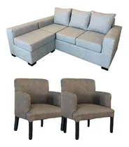 Comprar Living Sillon 3 Cuerpos Con Camastro Y 2 Sillones Chenille
