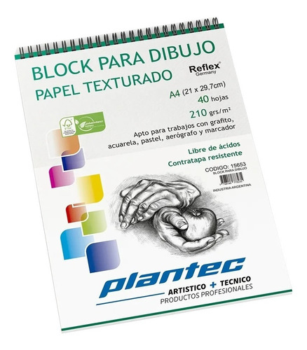 Block Plantec Texturado Reflex A4 40h 210g Anillado Superior